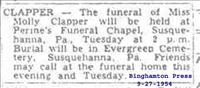 Clapper, Molly (Funeral Notice)